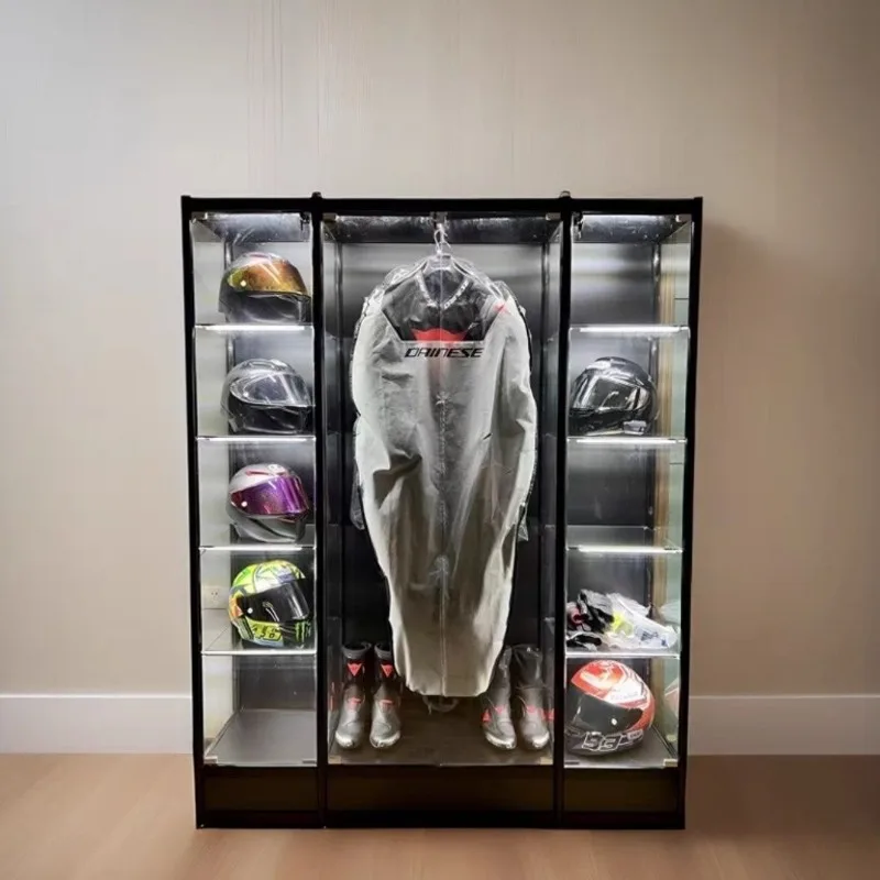 Helmet cabinet, cycling clothing display cabinet, display cabinet