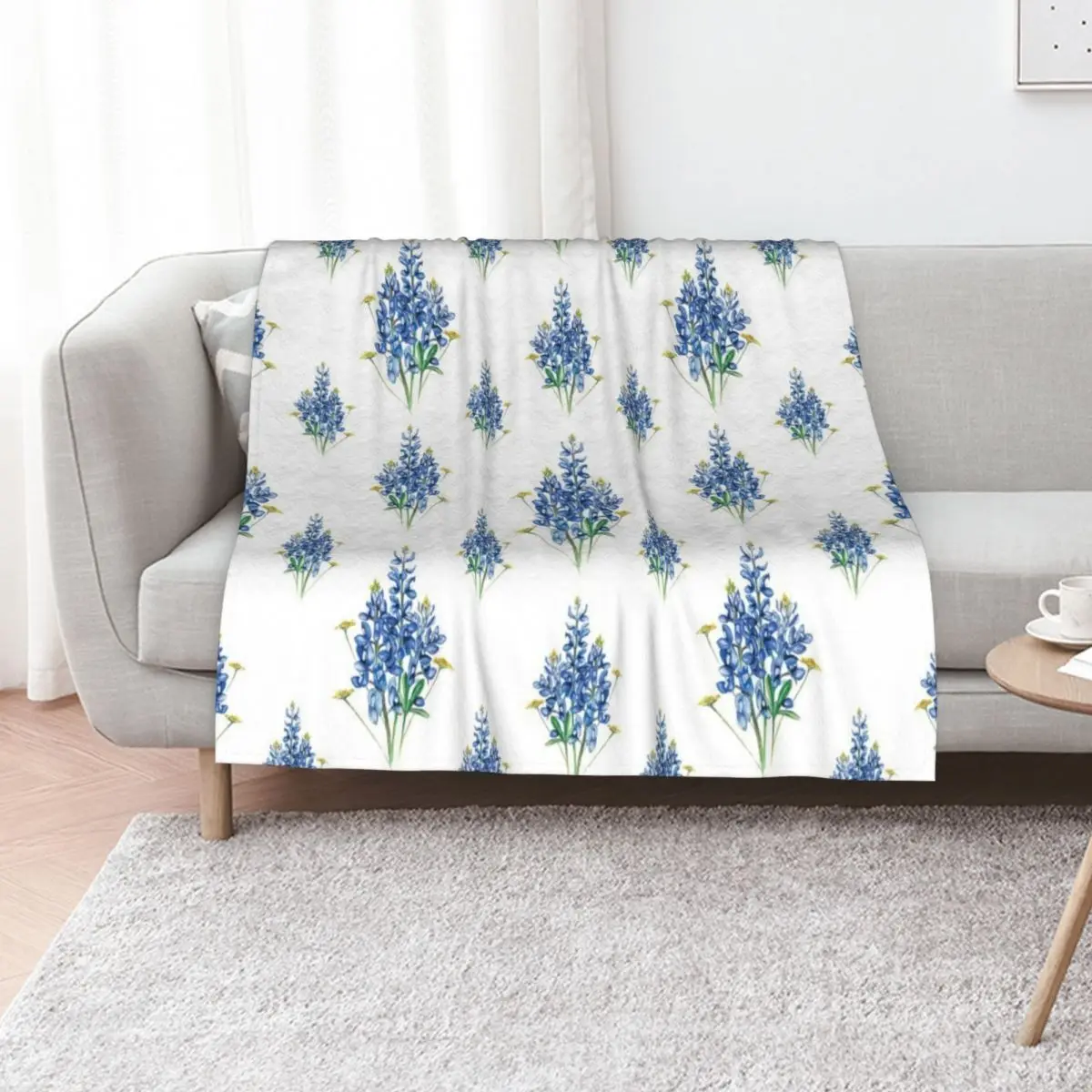 Bluebonnets and Wildflowers Pattern Throw Blanket Soft Big Softest Beautifuls Fashion Sofas Blankets For Baby Plush Blankets