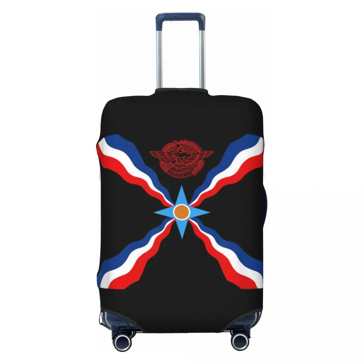 

Чехол для багажа с логотипом сирийского флага Suryoyo на заказ, эластичный защитный чехол для дорожного чемодана Aramean Assyria, подходит для 18-32 дюймов