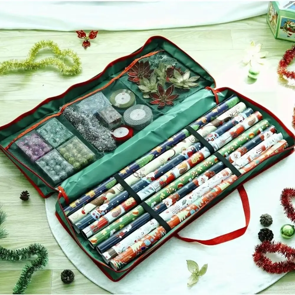 

Large Capacity Christmas Wrapping Paper Storage Bag Dustproof Non-woven Fabric Household Storage Bags Multipurpose Reusable