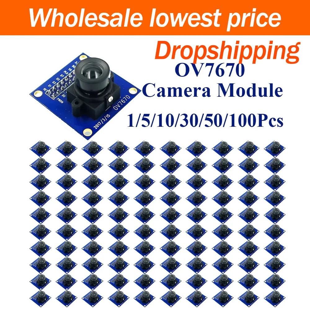 1~100Pcs OV7670 Camera Module Supports STM32 Driver Single Chip Microcomputer Image Acquisition Module DIY Experiment Projects