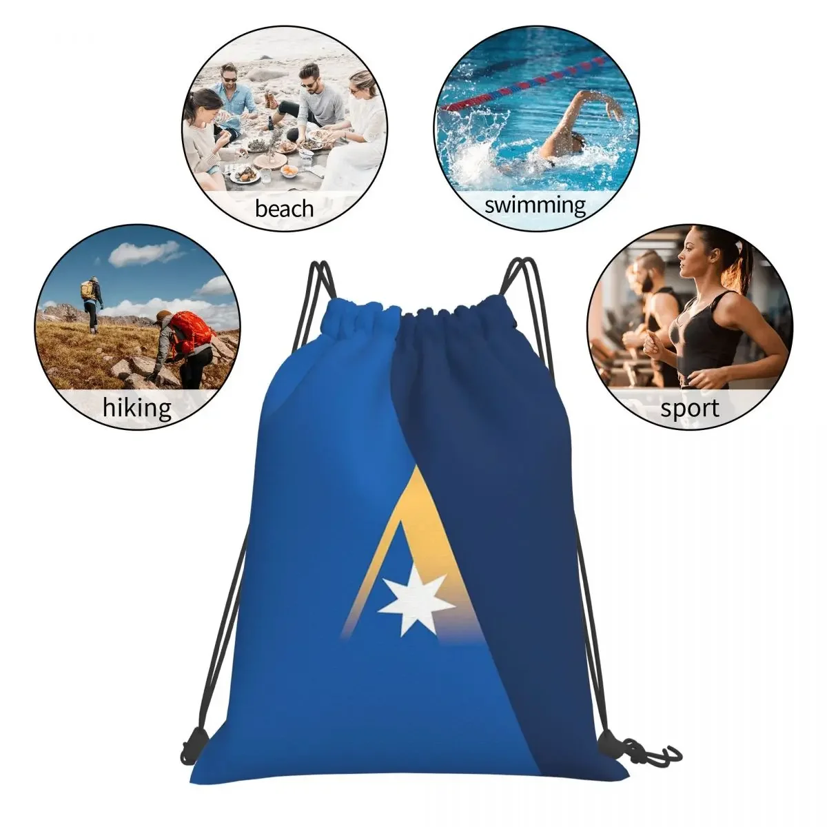 Ansett Australia Logo Backpacks Multi-function Drawstring Bags Drawstring Bundle Pocket Sports Bag Book Bags For Travel School