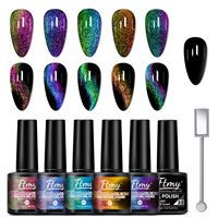 6 colors Starry Sky Effect Magnetic Gel Polish Set with Soak Off UV LED Cat Eye Gel Polish Manicure Nail Art Kit - Magnetic Stic