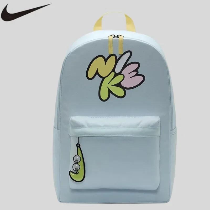 Nike Schoolboys Cute Big-eyed Boy Glacier Blue and Yellow Backpack Schoolbag HF7250-474