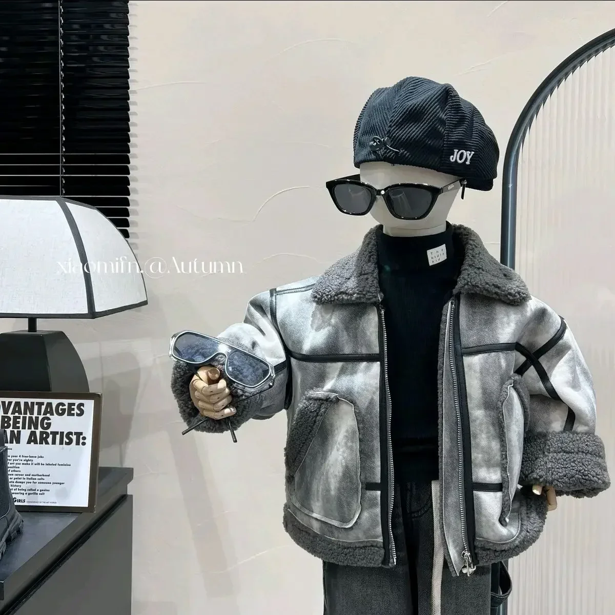 

Корейское зимнее пальто для мальчиков, детская бархатная толстая мотоциклетная форма, теплая детская одежда в британском стиле для мальчиков, куртка от 2 до 10 лет