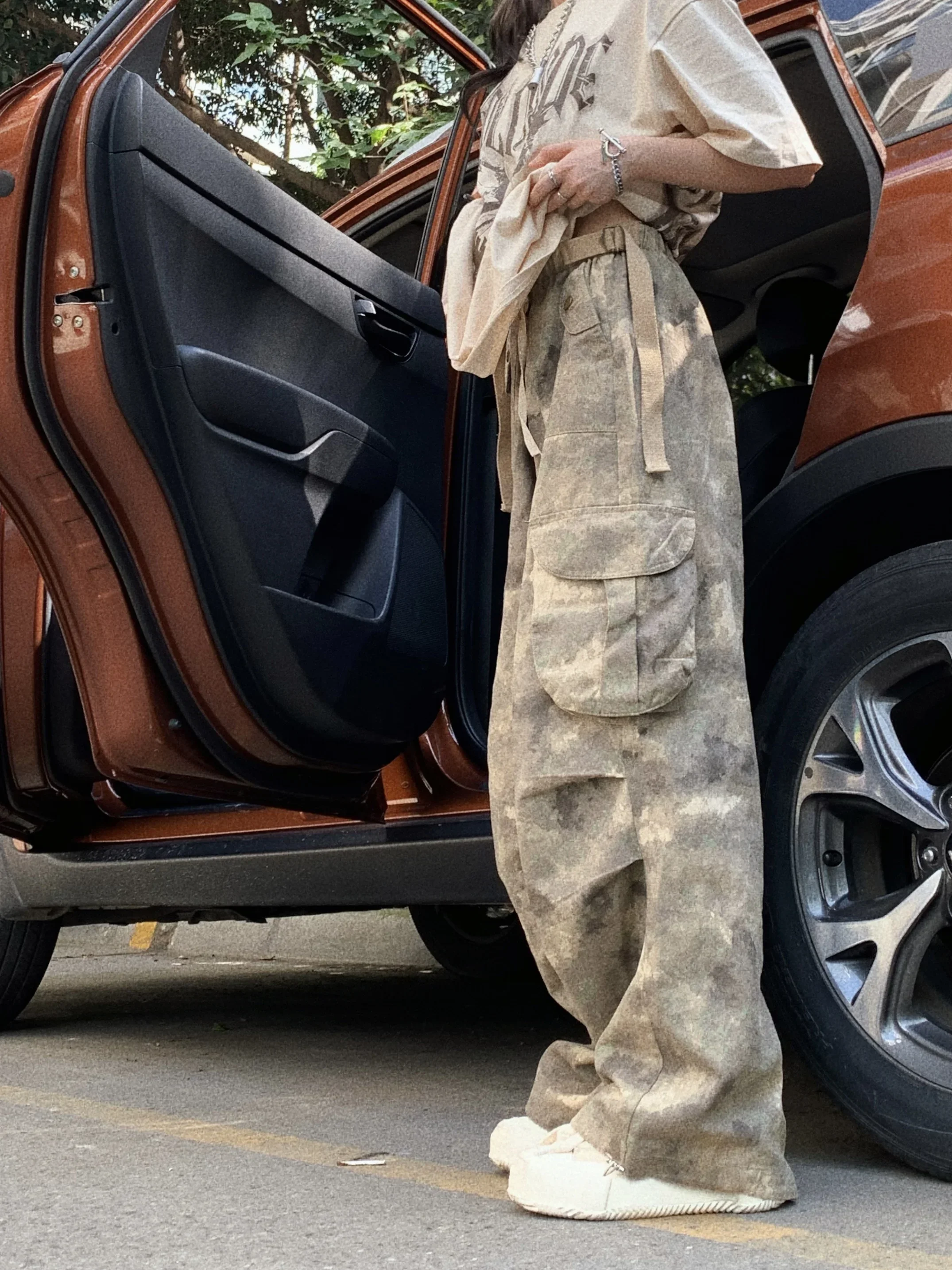 2023 Summer New American Retro Wasteland Style Camouflage Multi-pocket Cargo Pants for Men and Women Street Trend Pants