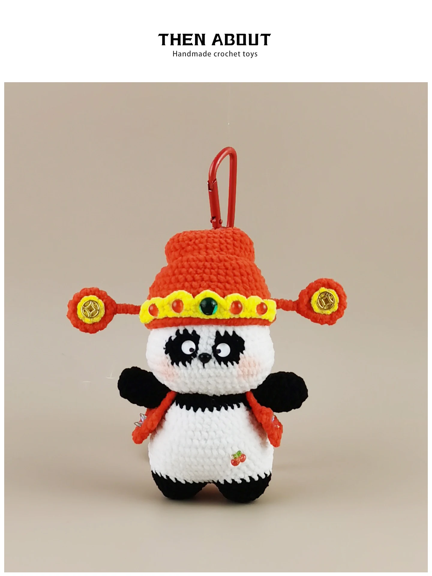 Thenabout Lucky Panda Keychain Bag Charm Joyful Wealth Attracting Unique Gift Fashionable Accessory for Handbags And Luggage