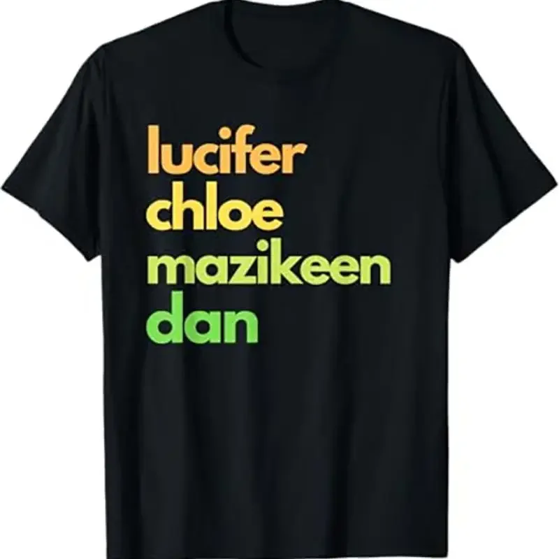 Lucifer Character Names T Shirt Black S to 5XL