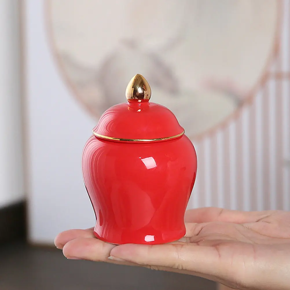 Household Tea Leaf Storage Canister Ceramic Simple Chic Sealed Lid Tea Storage Jar Kitchen Multifunctional Ceramic Canister
