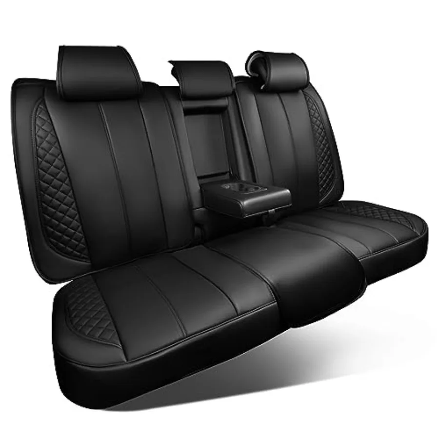 

Waterproof Leather Back Seat Covers Nappa PU Leather Rear Seat Bench Cushioned Breathable Back Row Protector Universal Fit for