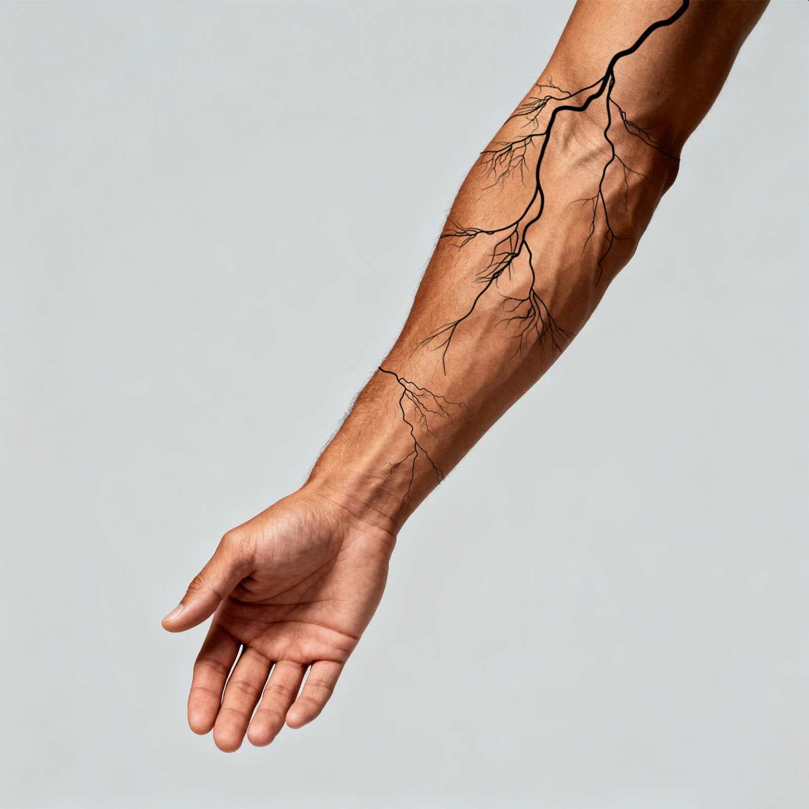 1 Sheet Arm Black Lightning Tattoo Sticker Waterproof Lasting Temporary Tattoo