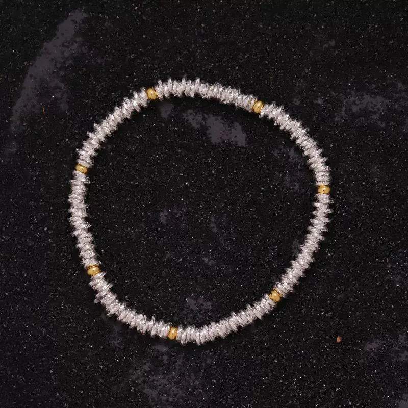 XIYANIKE فضي اللون خرز ذهبي سوار مرن للنساء فتاة موضة جديدة مجوهرات هدية حفلة أساور يومية mujer #6