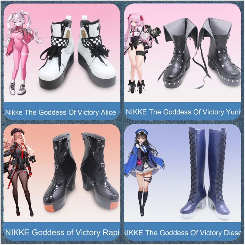 

Game NIKKE The Goddess of Victory Alice/Rapi/Anis/Yuni/Diesel Cosplay Shoes Halloween Carnival Boots Cosplay Props PU Shoes