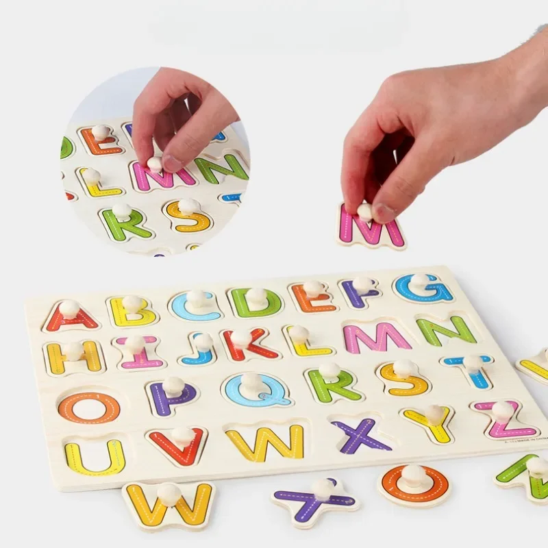 Cartoon 3D Houten Puzzels Montessori Baby Speelgoed Houten Peg Puzzels Hand Grab Boards Speelgoed Vroege Educatieve Puzzels Speelgoed Kids Gift