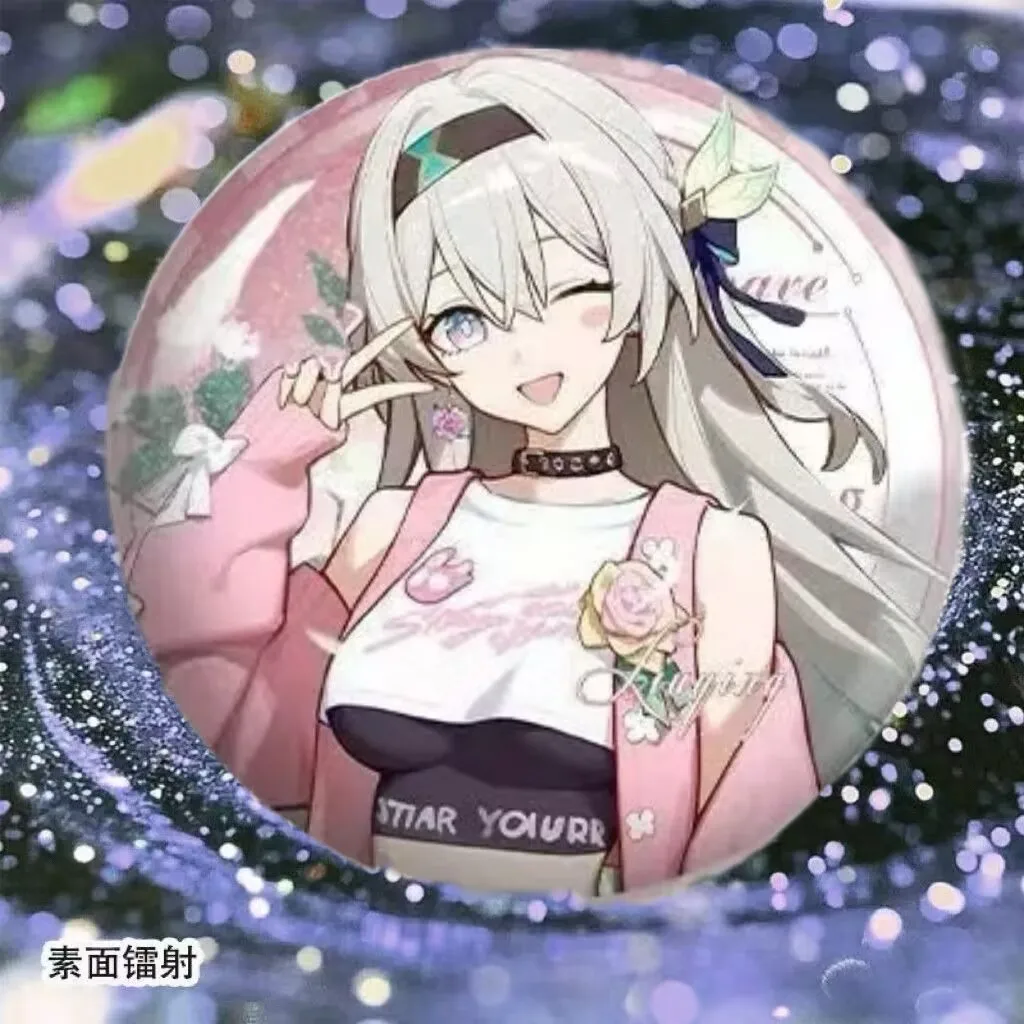 「ミラーフロー、ルアンメイ、ロビン、ファイアフライ」崩壊: スターレールウェイ、バジレーザー星空バッジ誕生日プレゼント、ギフト、コレクションブローチ