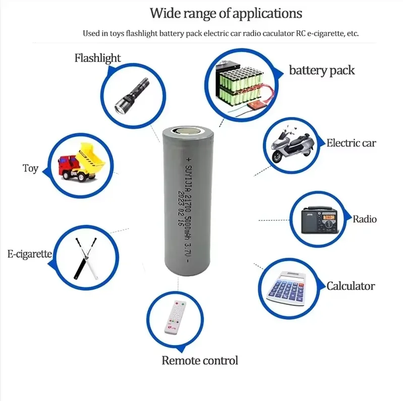 Oryginalna bateria 21700 3,7 V 5000 mAh akumulatory litowo-jonowe do aparatu latarka mikrofon golarka zabawki Batteria