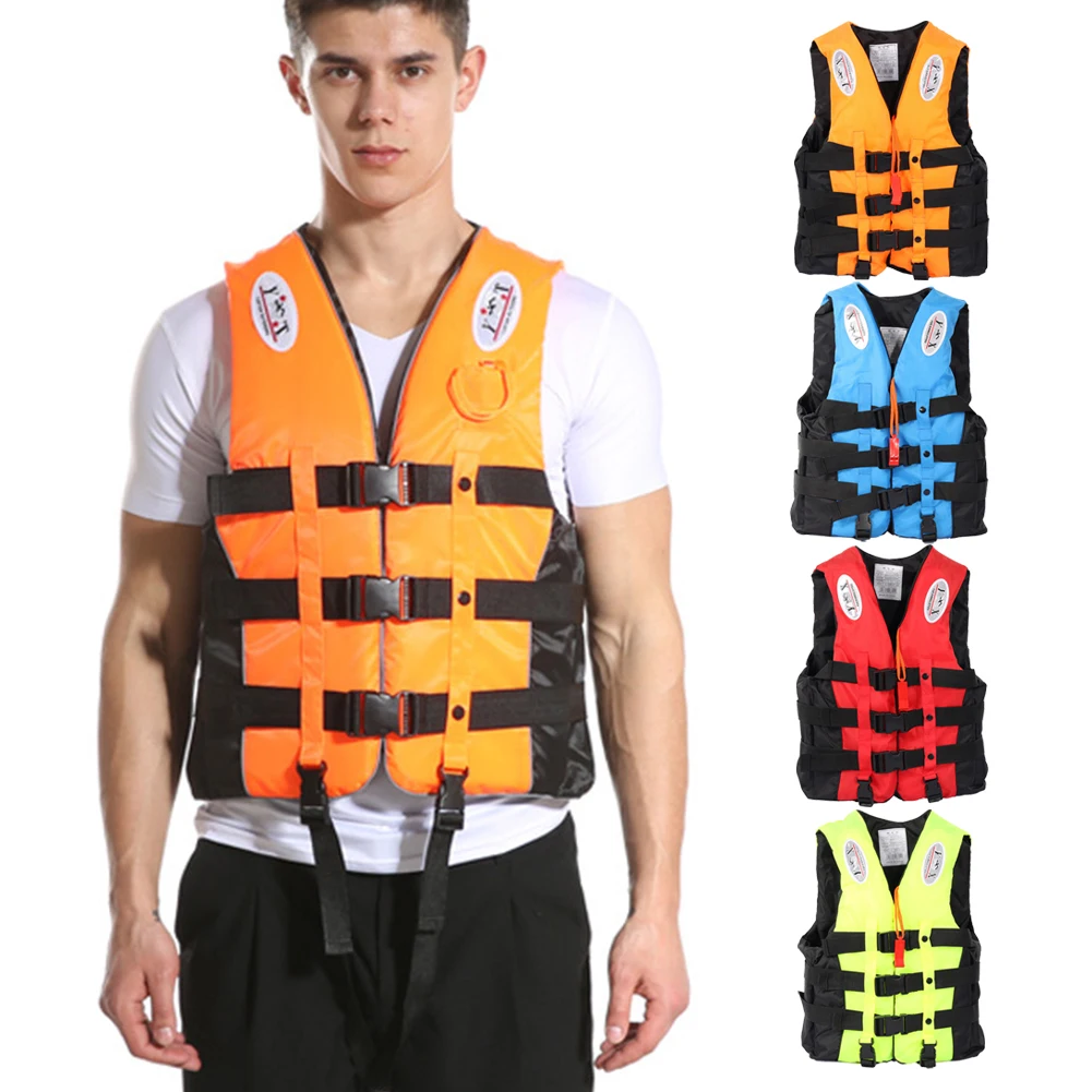 

Outdoor Adult Swimming Life Jacket Adjustable Buoyancy Survival Suit Polyester Drifting Safety Life Vest With Reflective Stripe