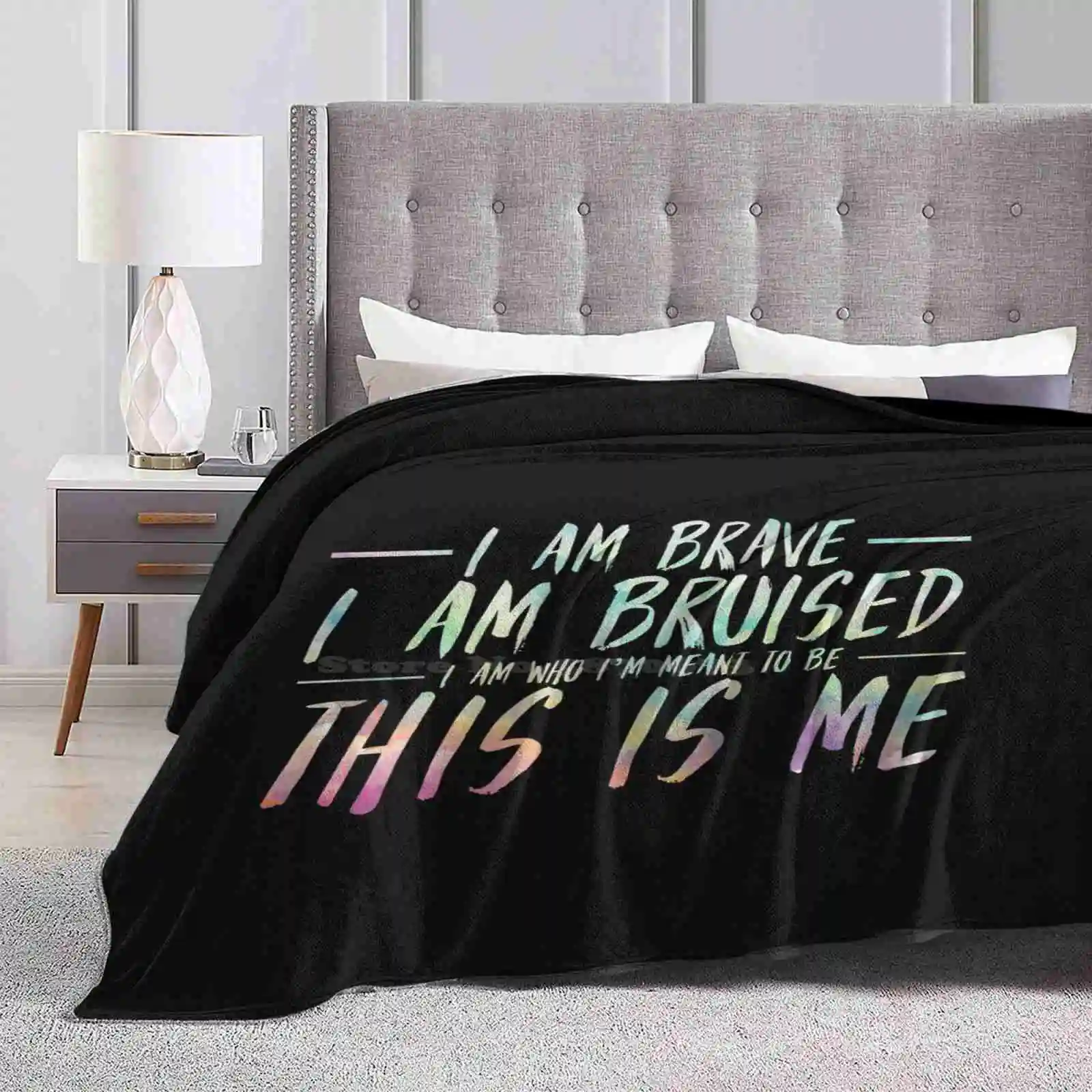 This Is Me Trend Style Funny Fashion Soft Throw Blanket The Greatest Showman This Is Me Lyrics Colorful Pastel Rainbow Quote