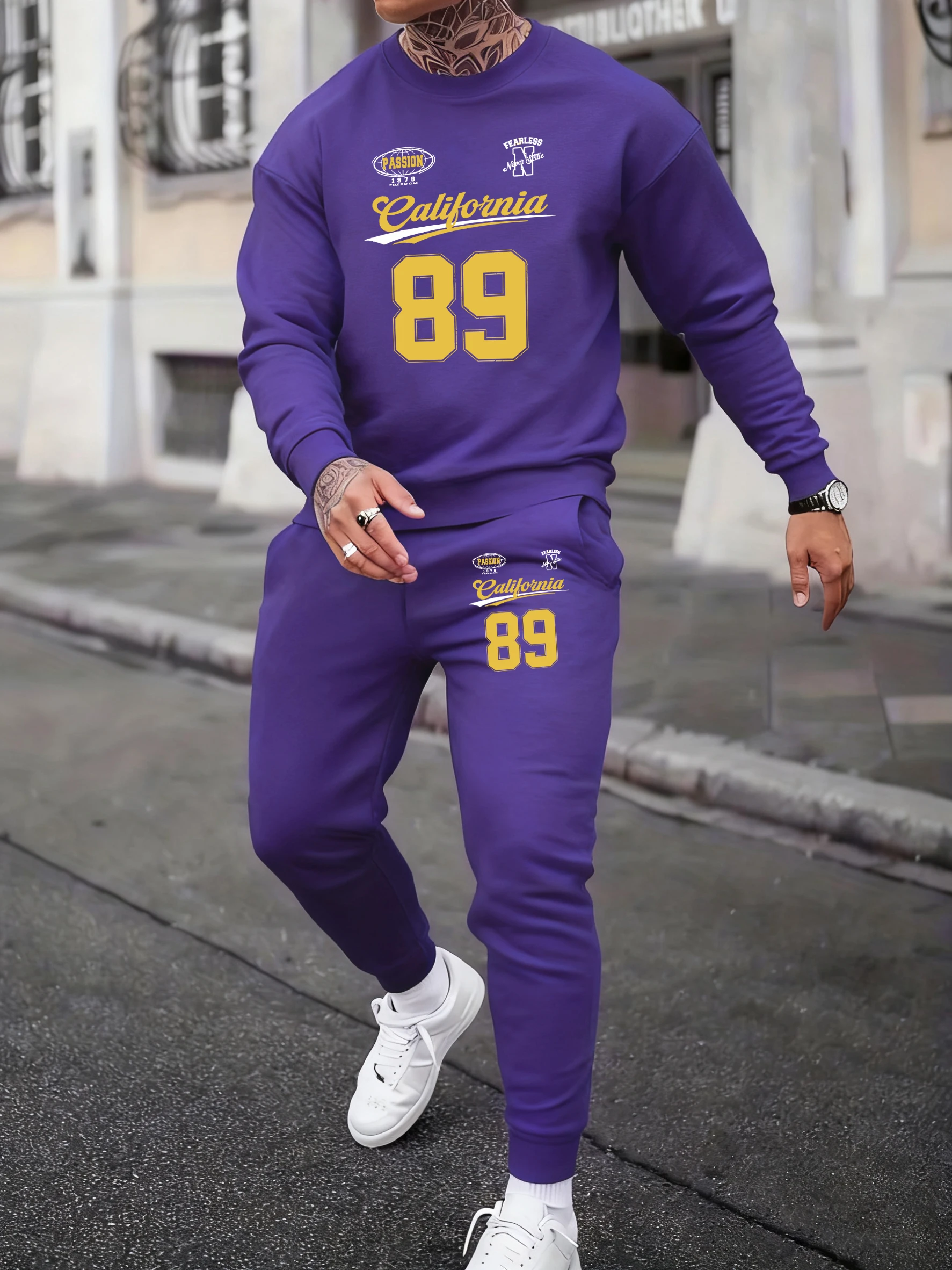 California Nummer 89 Jersey-Druck, Hosen-Sets, Herren-Herbst-Winter-Jogginghose, weiche Sport-Sweatshirts, warme Mode-Sportbekleidung