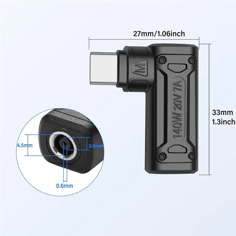 PD 140W DC-타입 C 전원 충전 어댑터 DC 암 입력 - USB C 수 커넥터 (휴대폰, 태블릿, 노트북용) (M)-TCES