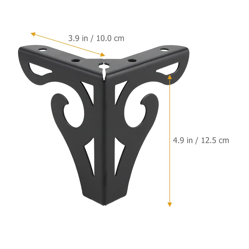 4Pcs High-Grade Iron Furniture Legs Triangular Cone Design Heavy Duty Table Sofa Cabinet Support Legs for Home Office Decor