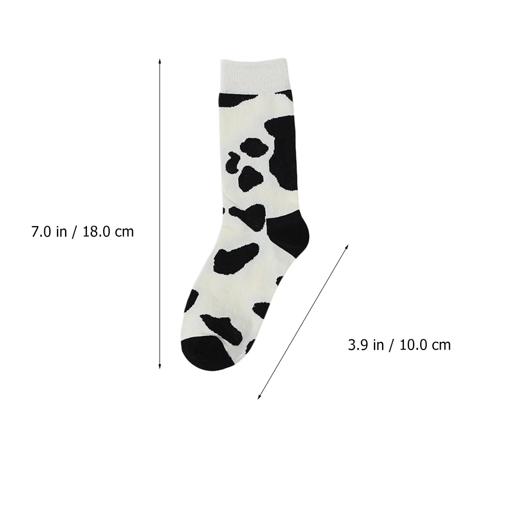 

2 Pairs Cow Print Socks Girl Socks Women Winter Sock Long Tube Sock Casual Daily Wear Gift Soft Cotton Material