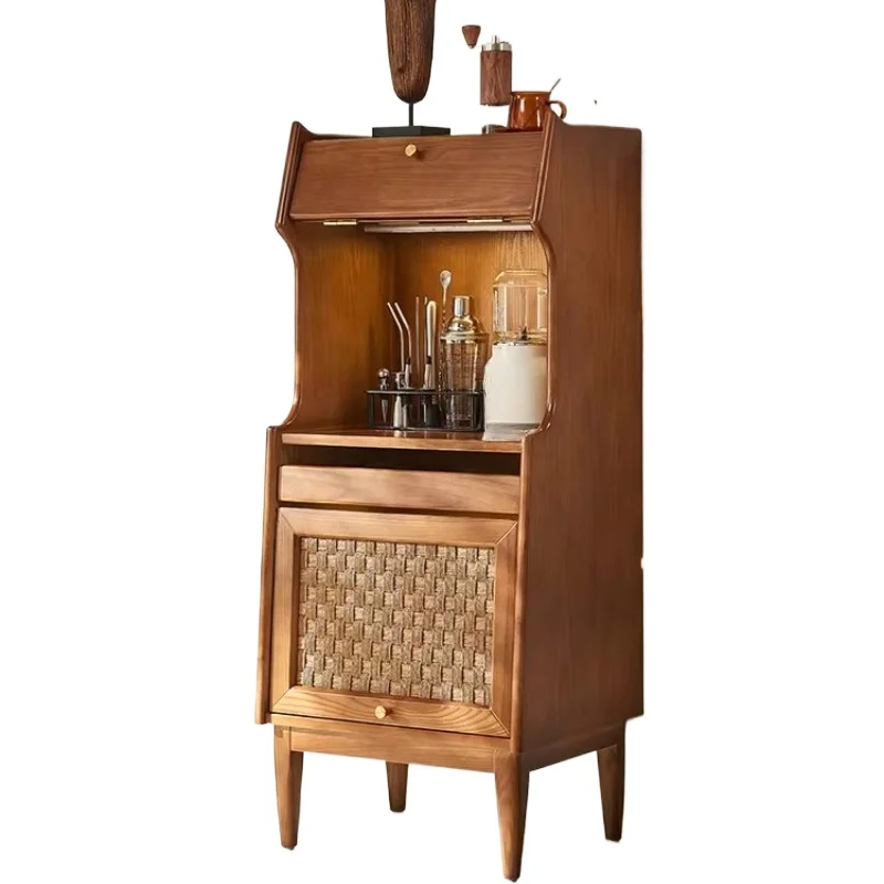

living room dining side cabi net, Japanese-style locker, wabi sandy wind solid wood storage, entrance cabinet