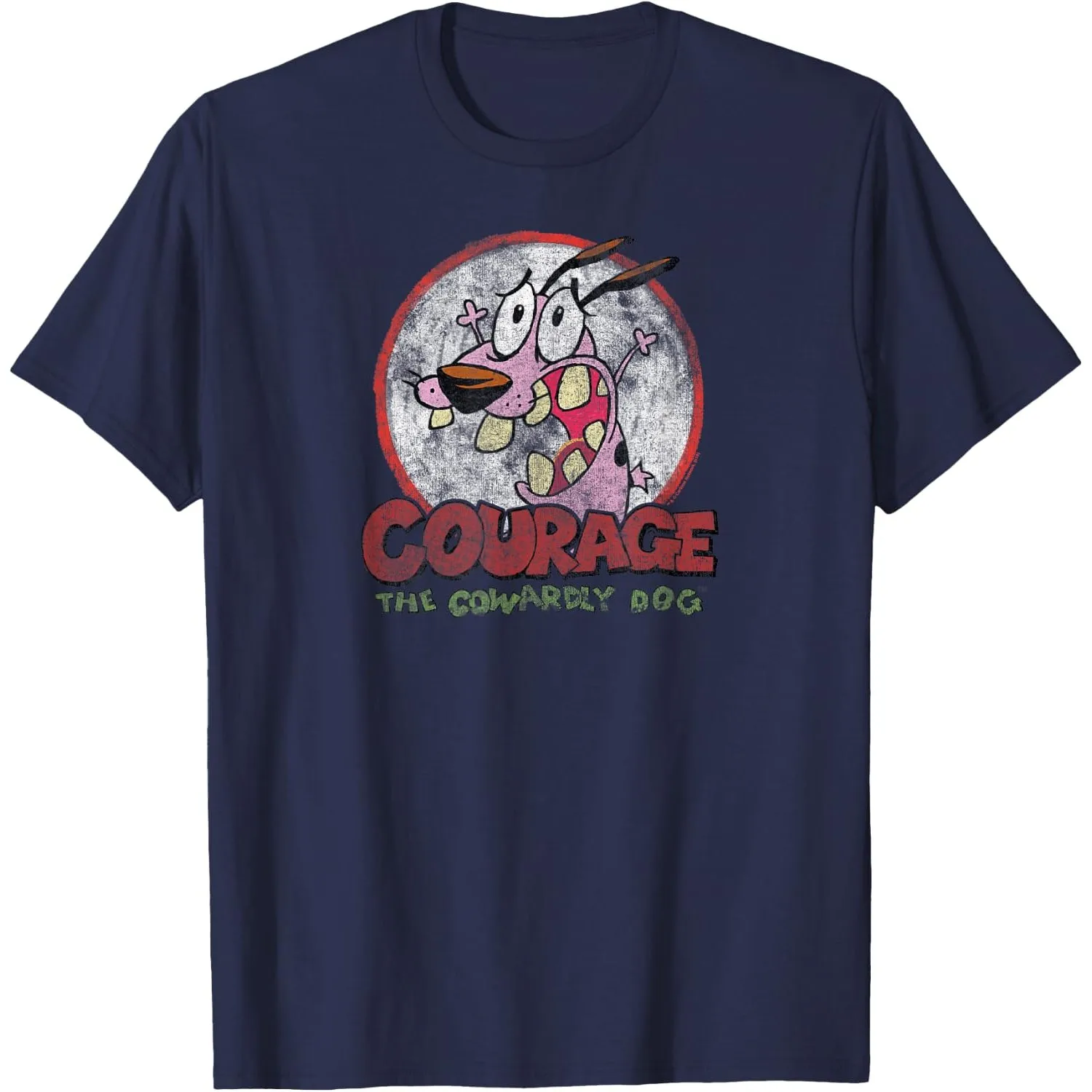 Courage the Cowardly Dog Vintage Graphic Tee for Men Soft Cotton Short Sleeve T-Shirt