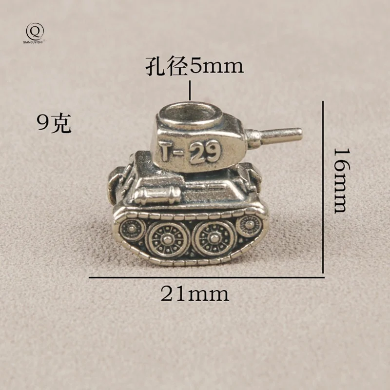 Classic T29 Tank Model Brass Knife Beads Outdoor EDC Umbrella Rope Pendants DIY Paracord Bracelets Accessories Lanyard Hangings