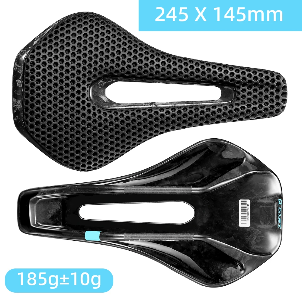 RYET 3D Gedrukt Full Carbon Fietszadel 245mm * 135/145/155mm Fietszadel voor MTB Grind Racefiets Zetel fietsonderdelen