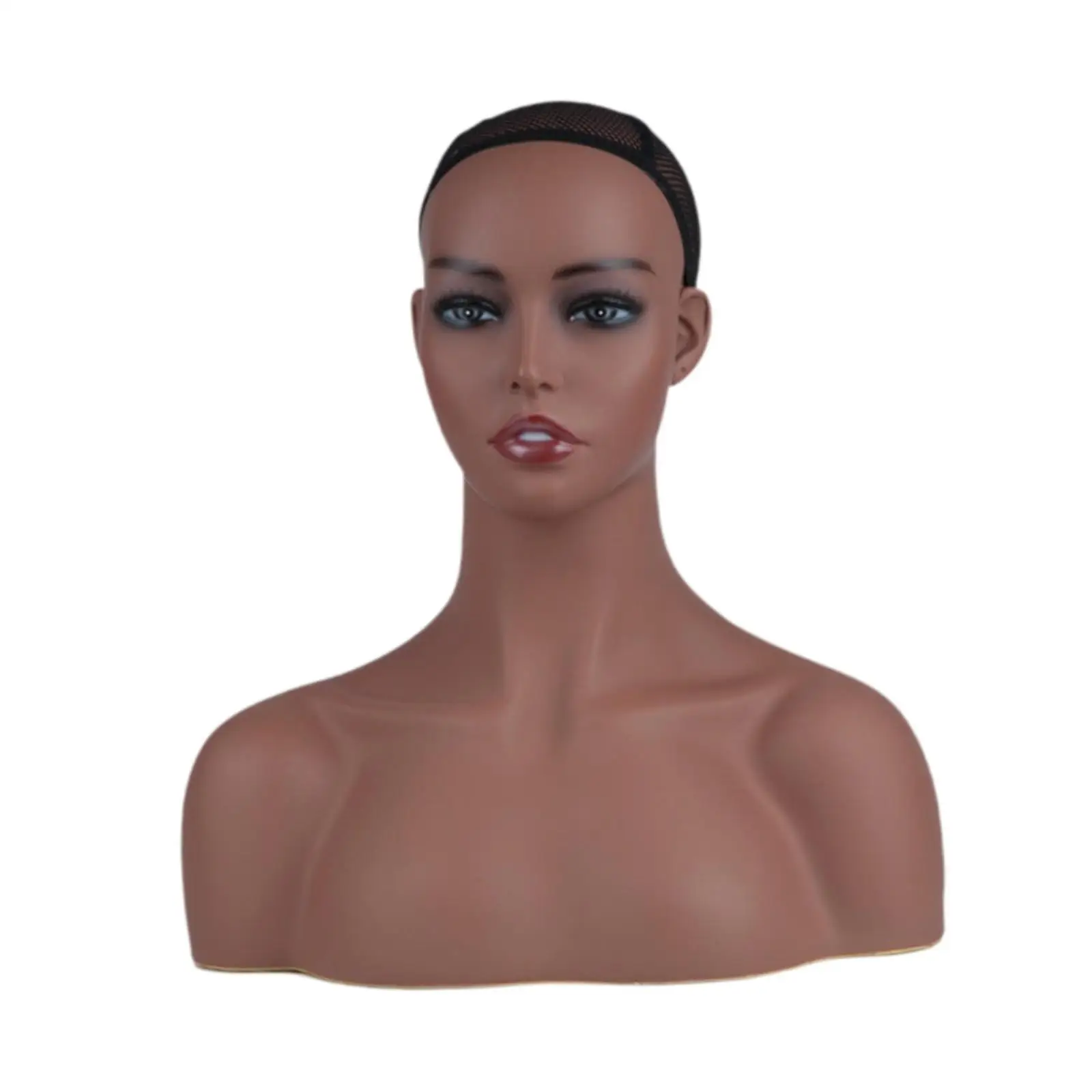 Manekin kepala Wig perempuan, realistis Display berdiri dengan Makeup profesional pemegang Wig Bust Wig berdiri untuk tampilan Wig