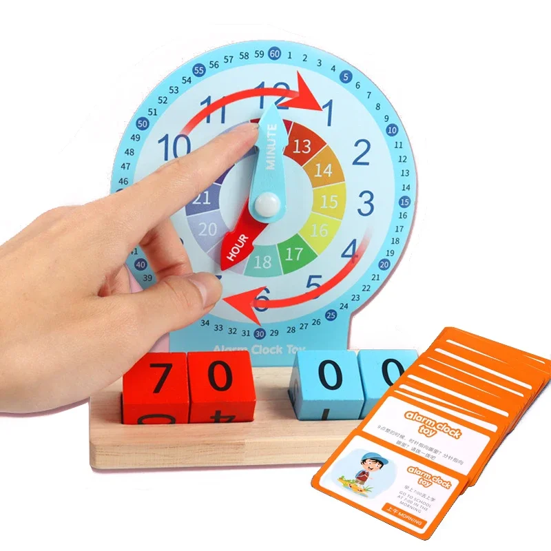 Juego de actividades de reloj de enseñanza para niños, juguete Montessori educativo temprano, ayuda a los niños a aprender a contar la hora, suministros de juguete de aprendizaje de guardería