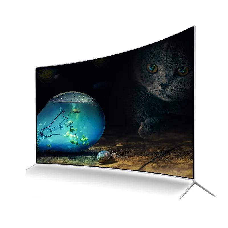 55-inch Full Screen 4K Voice LED Curved TV HDR 8K Decoding Artificial Full Screen LCD TV