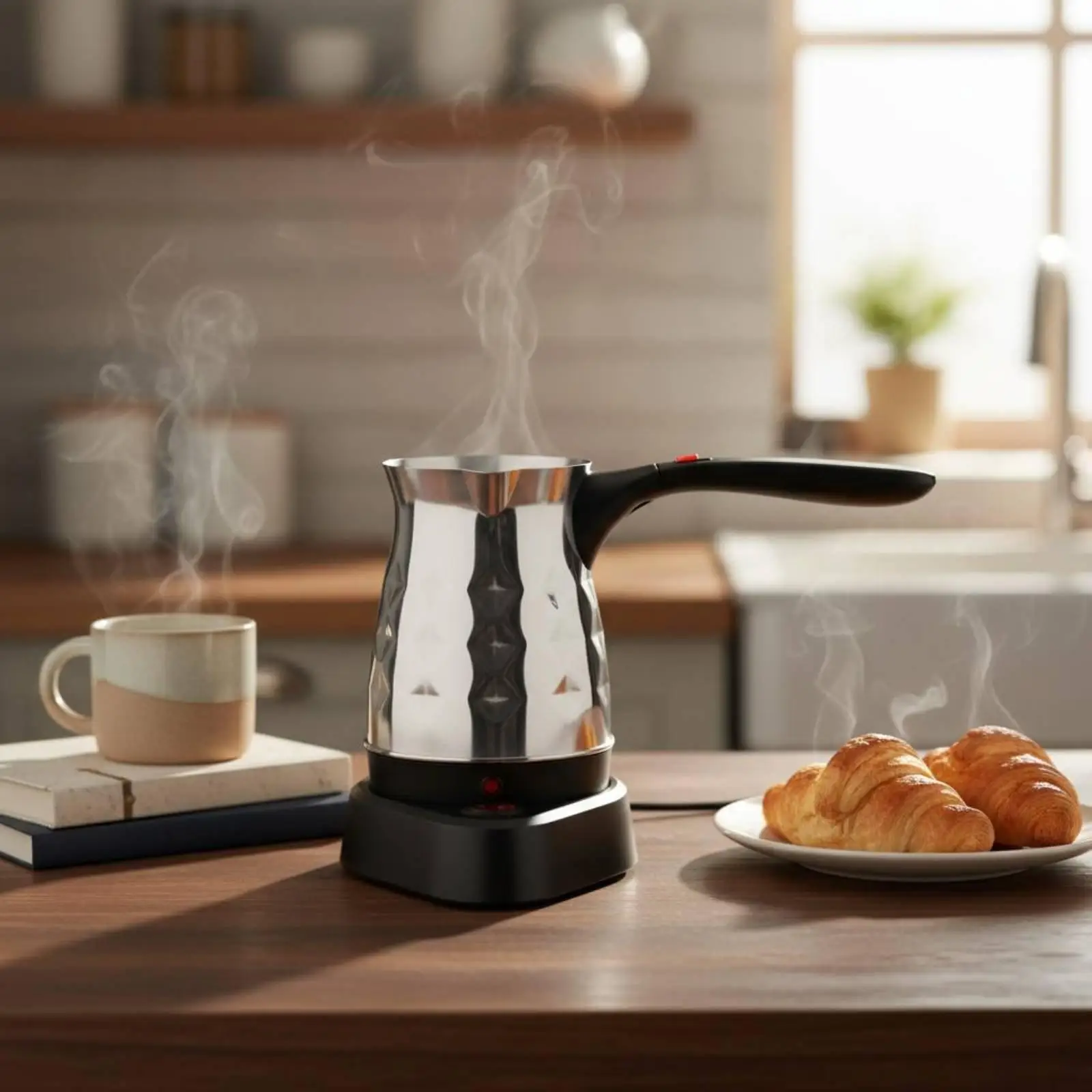 Stainless Steel Kettle Modern Design Electric Coffee Pot Turkish Teapot for Office and Kitchen