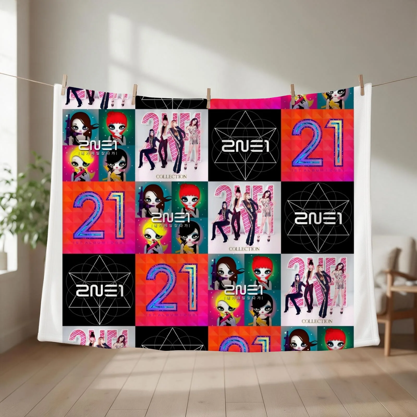 2ne1 / colors Throw Blanket Decoratives blankets ands Cute Fashion Sofas Blankets