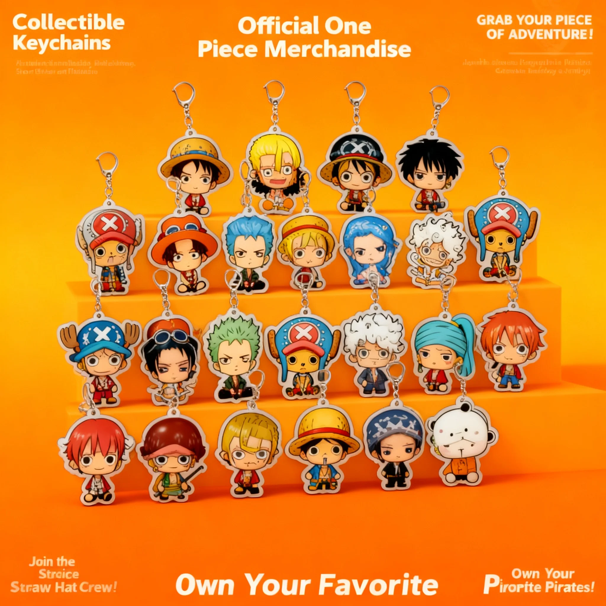Anime One Piece Luffy Acrylic Double Sided Keychain Backpack Accessory Wholesale Bulk Order Ready to Ship Fast Delivery