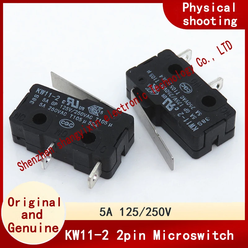 Normally open 2-pin KW11-2 silver contact microswitch with certified rice cooker travel limit switch 5A250VAC