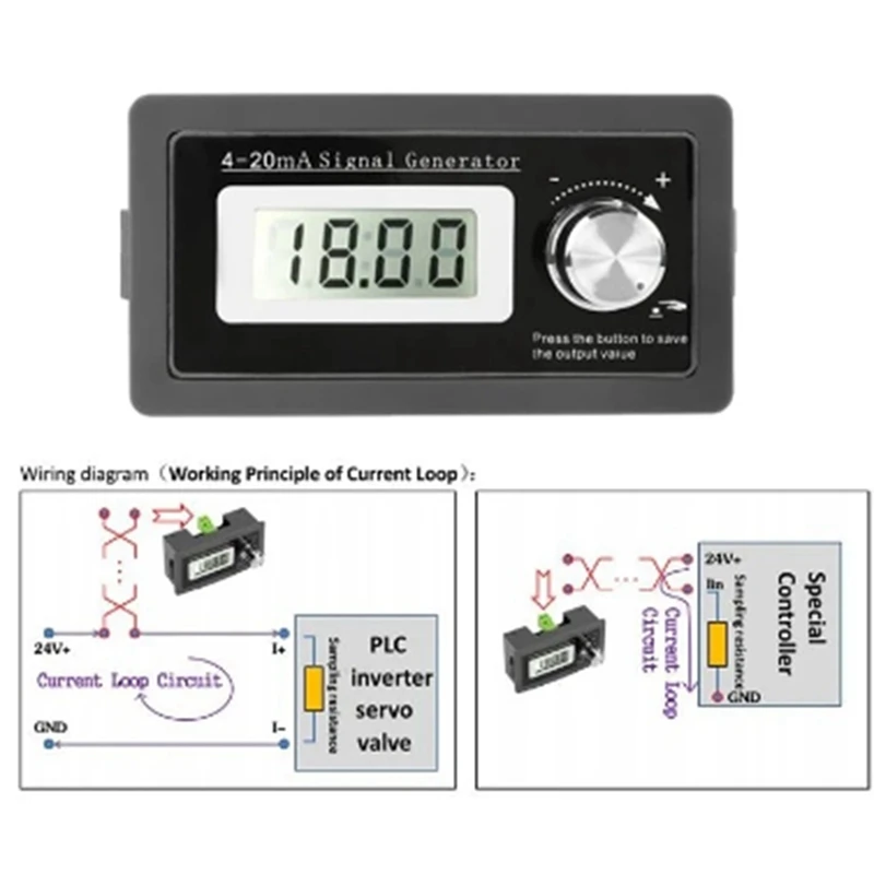 5X New 2-Wire 4-20MA Current Signal Generator Panel-Mounted Current Loop Generator 4 To 20MA Simulator High Precision