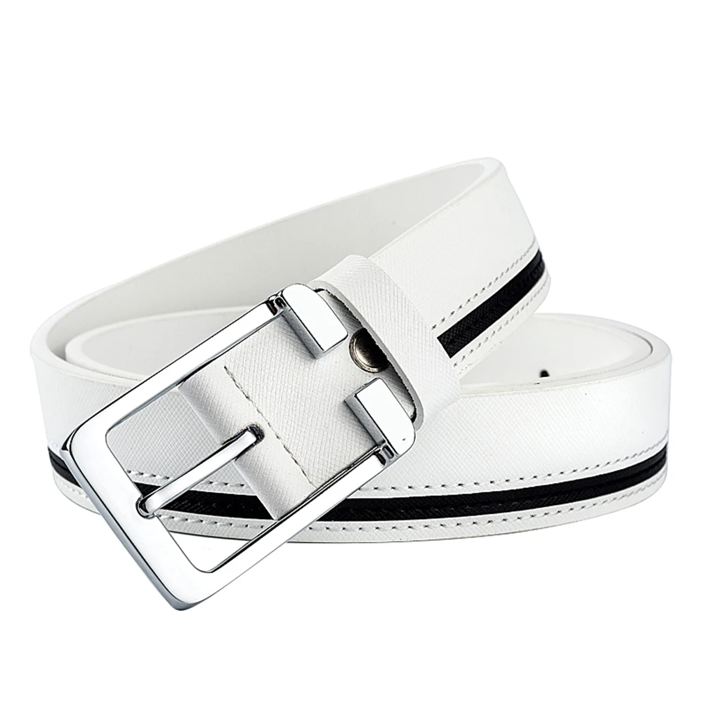 Belt Men's Needle Buckle Genuine Leather Casual Business Style Fashionable Belt -1 piece