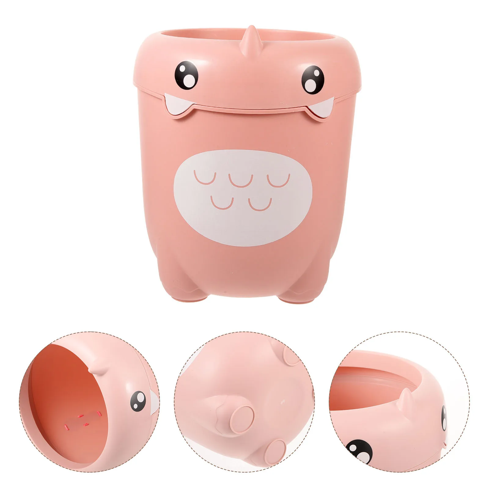 

Dinosaur Trash Bin Unique Cartoon Pattern Rubbish Holder for 's Room Living Room Bedroom Clamping Ring Design Adorable