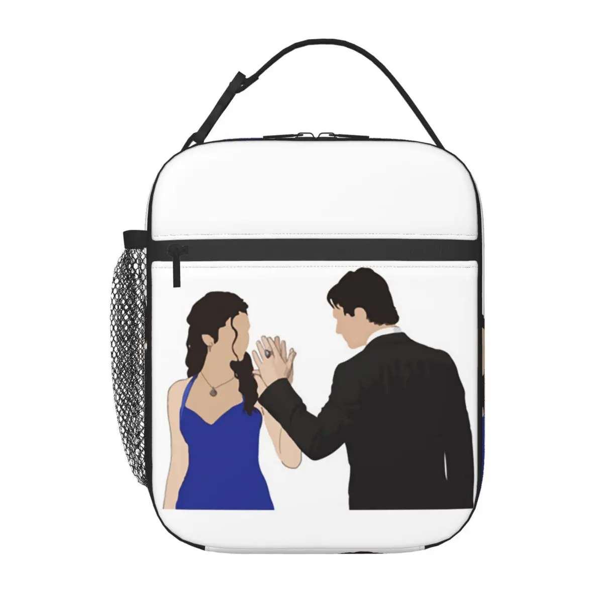 The Vampire Diaries Damon Salvatore And Elena Insulated Lunch Bag for Women Kids Portable Food Boxes Thermal Lunch Box Tote