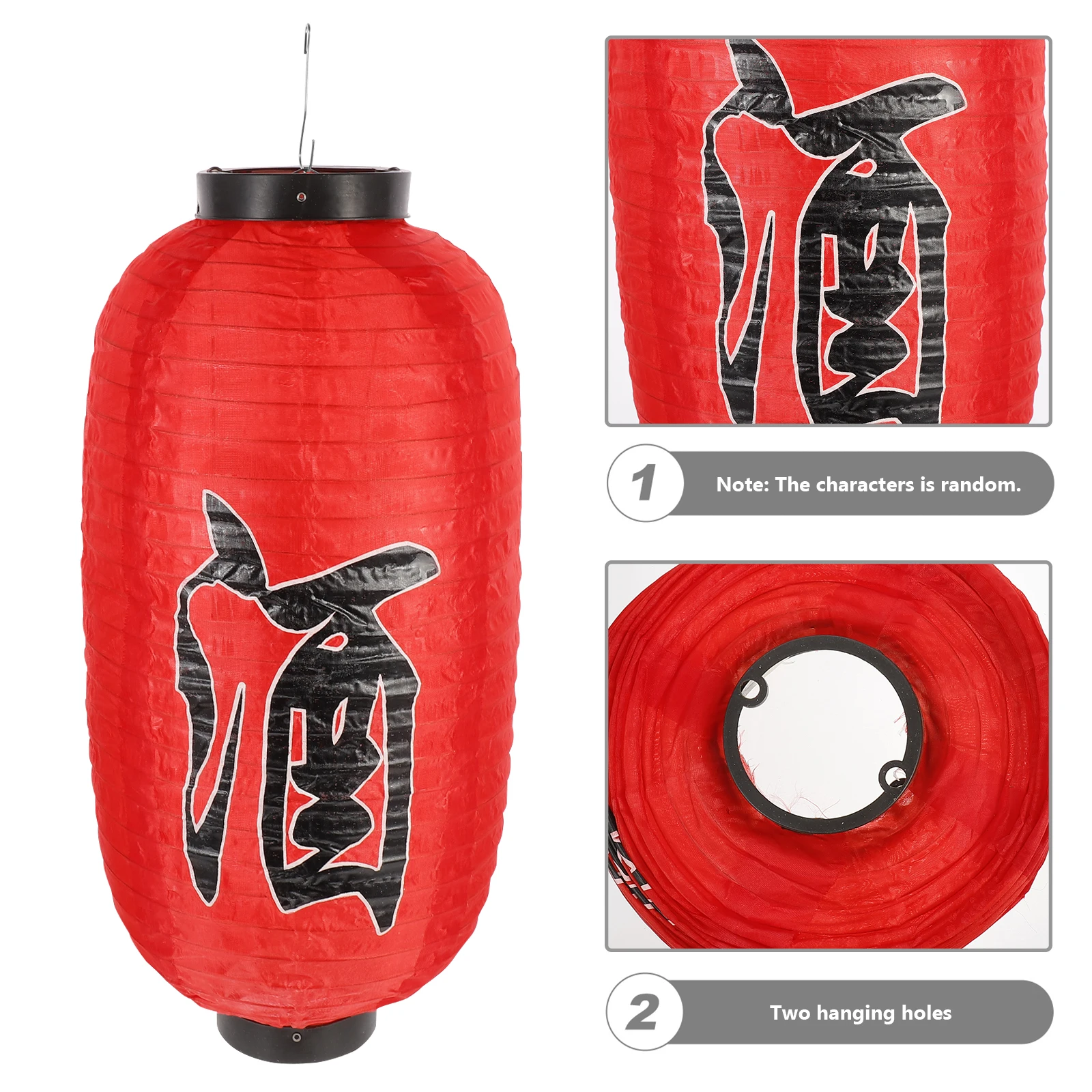 

2 Sets Waterproof Lanterns Bright Red Japanese Style Hanging Outdoor Indoor Decor Restaurant Foldable Reusable Traditional