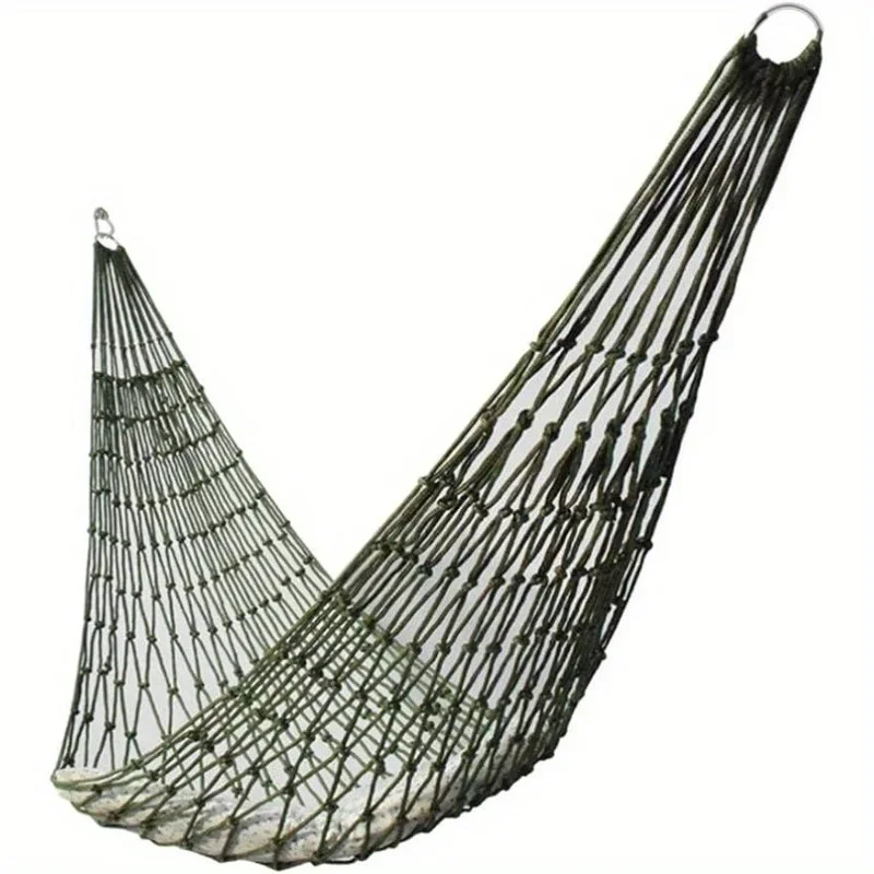 Durable Thickened Nylon Outdoor Hammock - Multifunctional Green Mesh Swing, Suitable for Gardens and Beaches image 2