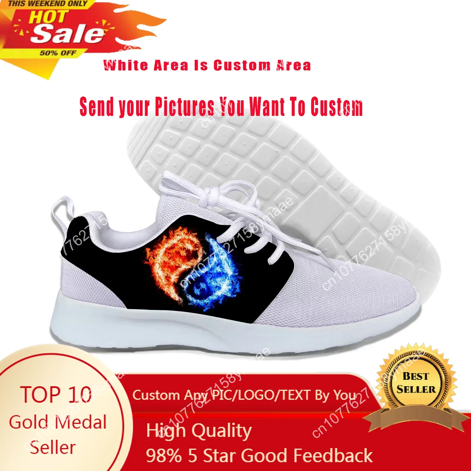 

Hot Forest Running Shoes Men Woman Sports Shoes Yin Yang Sneakers Cool Hip Hop Lightweight Breathable Custom High Top Sneakers