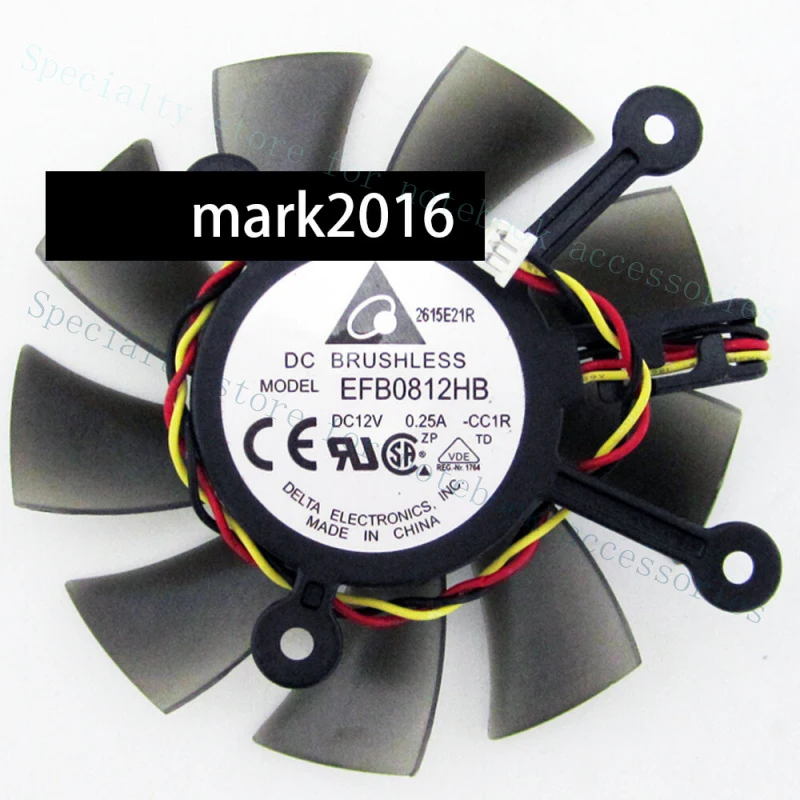 A+ Delta EFB0812HB DC 12V 0.25A 3-line  Graphics Card Heat Dissipation Cooling Fan