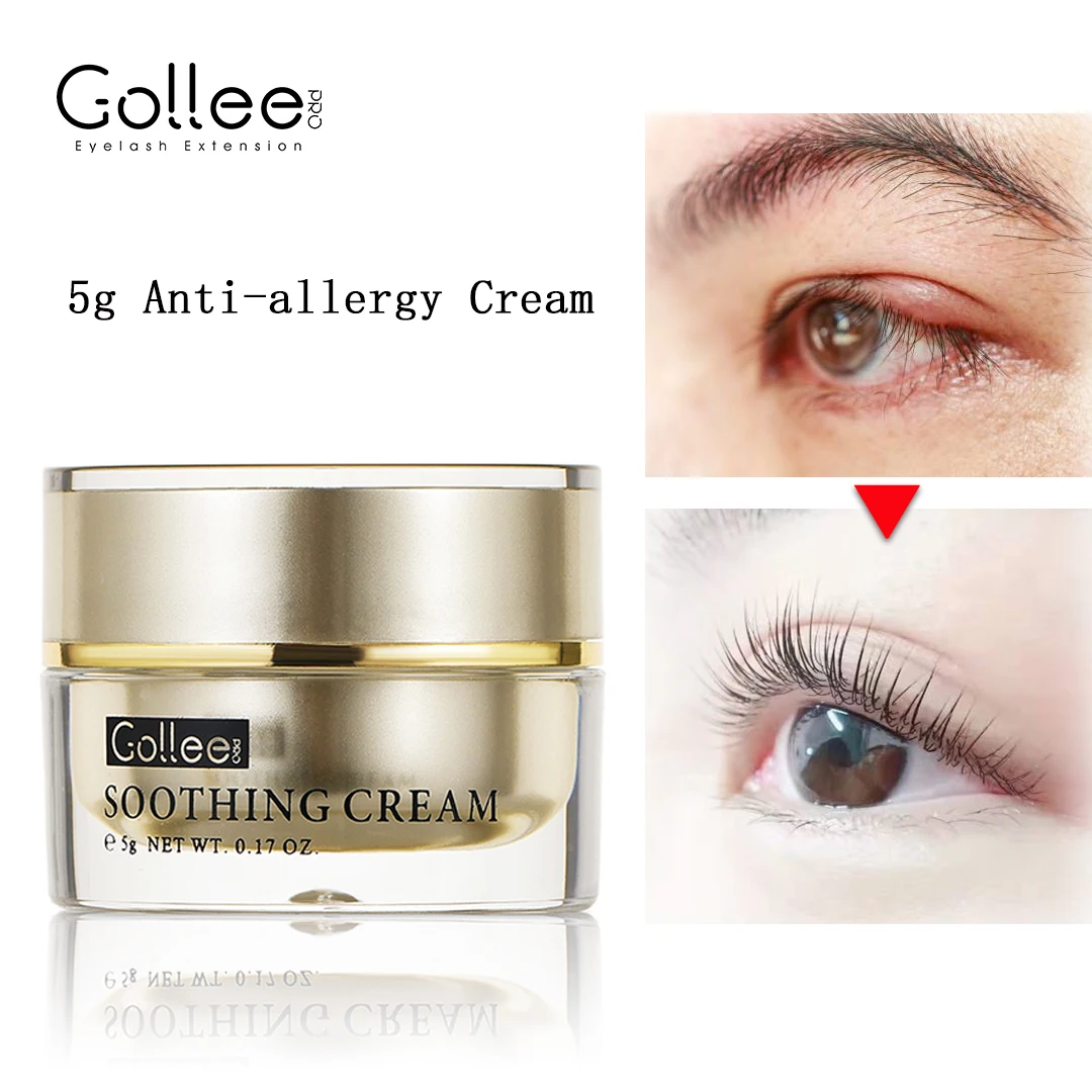 GOLLEE − Crème anti-allergie, 5g, colle après les cils, prévient l\'irritation des yeux, anti-rougeur et gonflement, pour les extensions de lisions