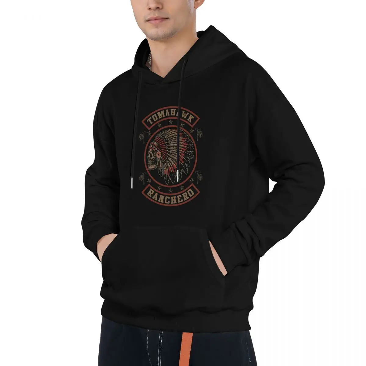 Indian Man Men's Cotton Hoodie Fashion Graphic Hooded Clothes for Men Black Sweetheart Clothing Long Sleeve Tops