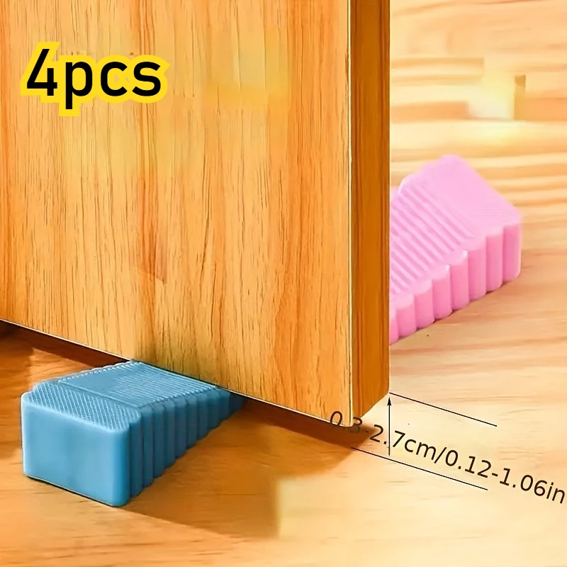 Lot de 4 butées de porte en silicone coupe-vent – Conception créative sans perçage pour la sécurité domestique et la protection anti-pincement