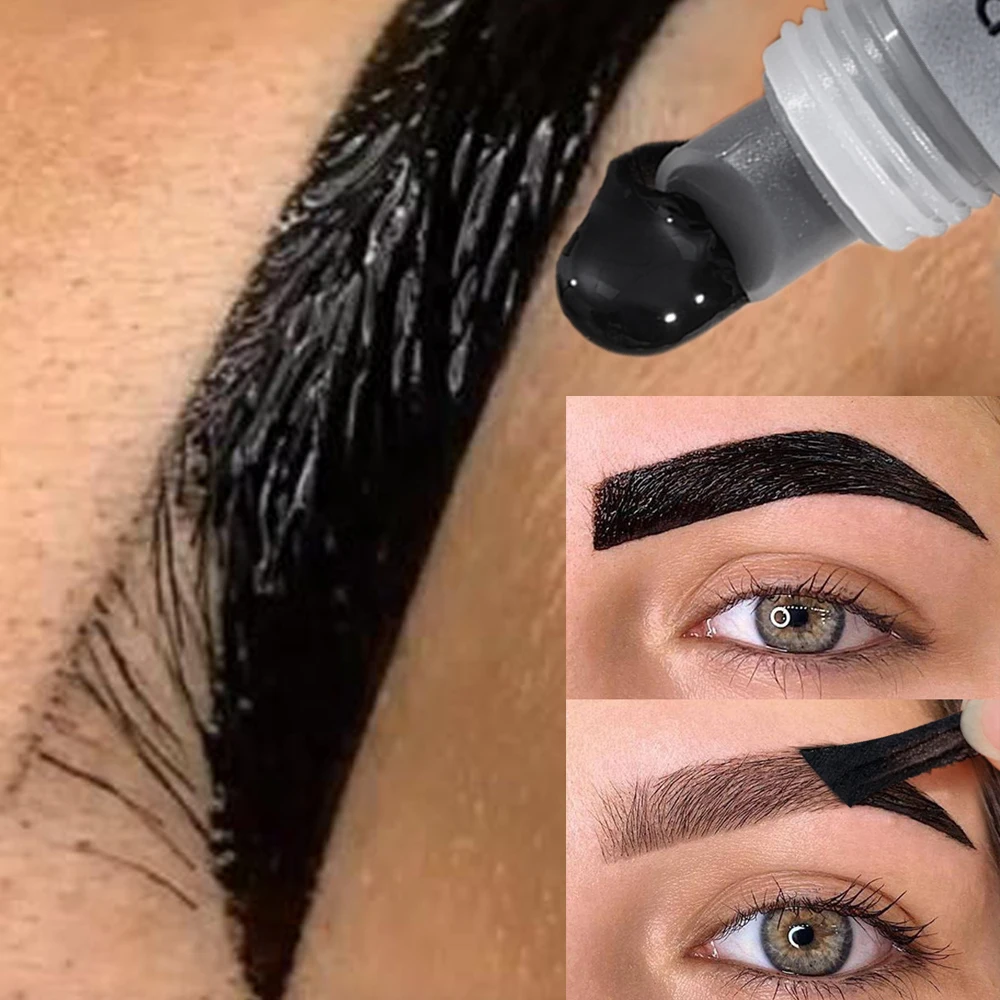 Tear Eyebrow Dye Smudge-proof Black Brown Peel-off Eyebrow Gel Tint Semi-Permanent Waterproof Matte Brow Tearing Tattoo Makeup