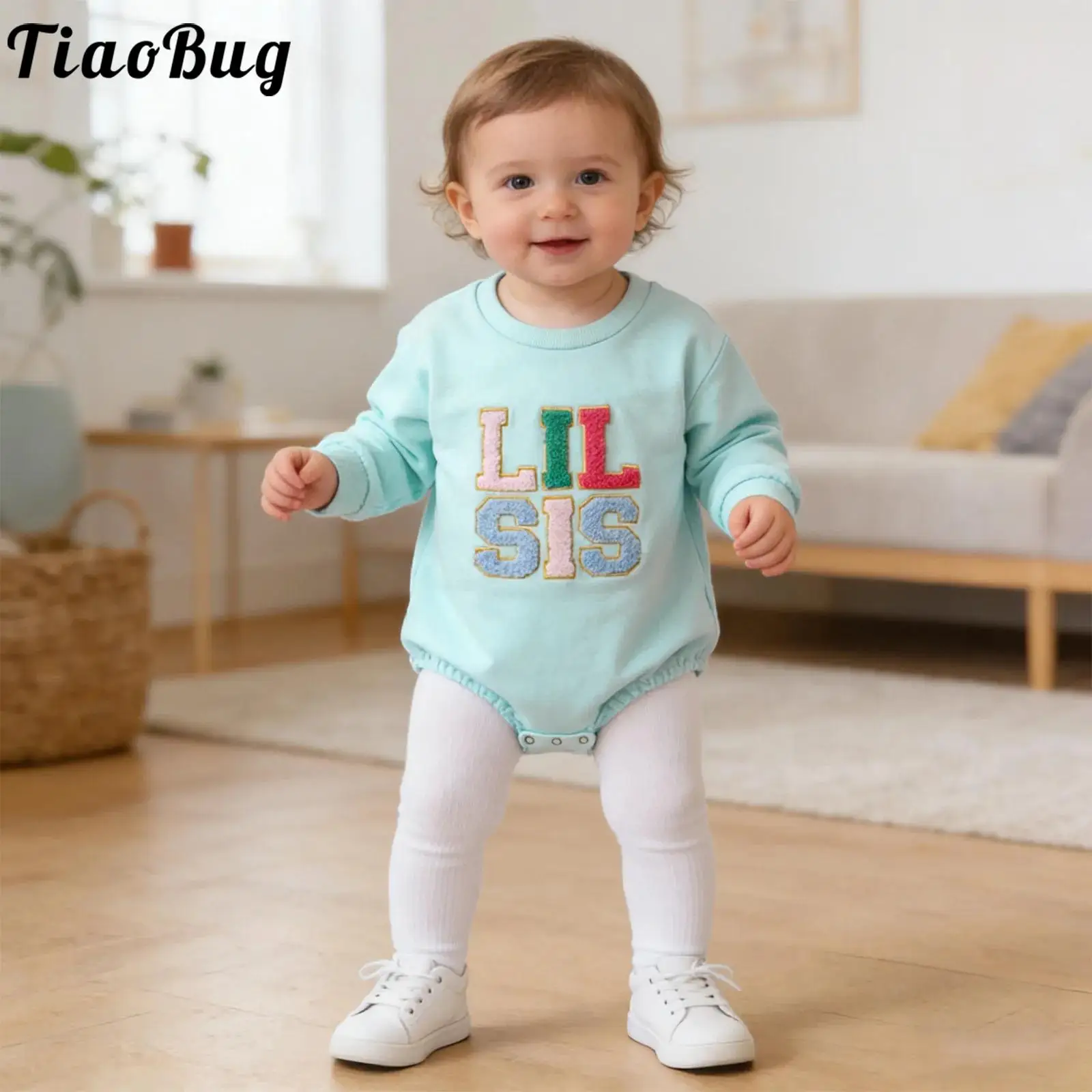 

Одежда для маленьких девочек, свитшоты, комбинезоны, осенние комбинезоны с длинными рукавами и круглым вырезом, вышитый комбинезон для семейных встреч, вечеринок, фотосессий